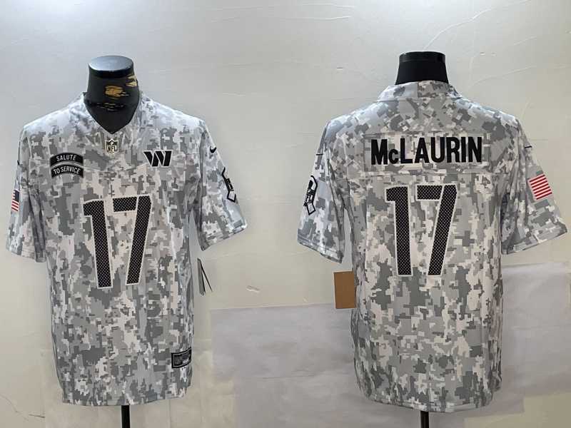 Men%27s Washington Commanders #17 Terry McLaurin Arctic Camo 2024 FUSE Salute to Service Limited Stitched Jersey Dzhi->san francisco 49ers->NFL Jersey